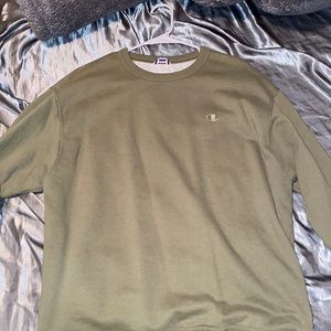 Champion army green crewneck hoodie